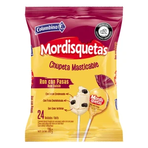 Chupeta Mordisqueta Ron Con Pasas x 24 Und