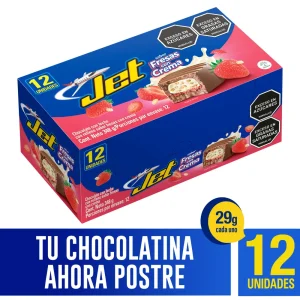Chocolatina Jet Fresas Con Crema x 12 Und