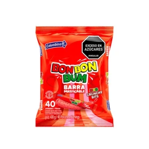 Bon Bon Bum Barra Masticable Rojo x 40 Und