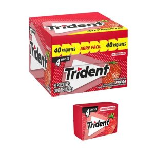 Trident 4 Pastillas Fresa x 40 Und